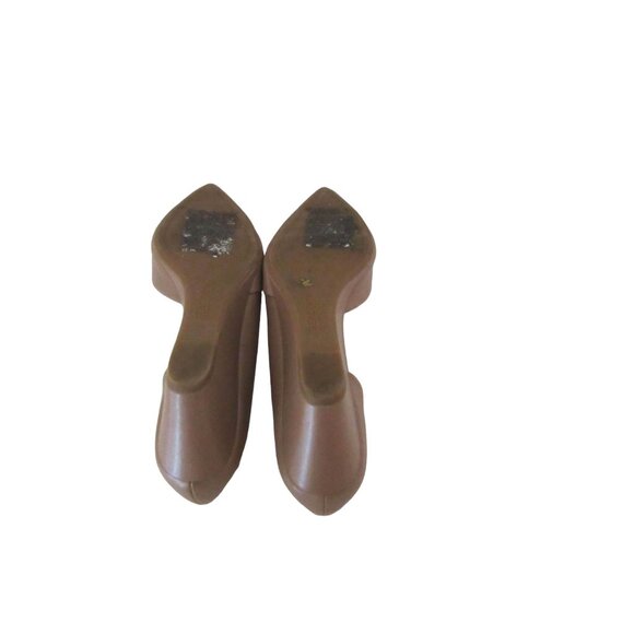 Kenneth Cole Reaction Eltinn D'Orsay Tan Leather Wedge Shoes Sz 7 1/2M - Picture 6 of 6